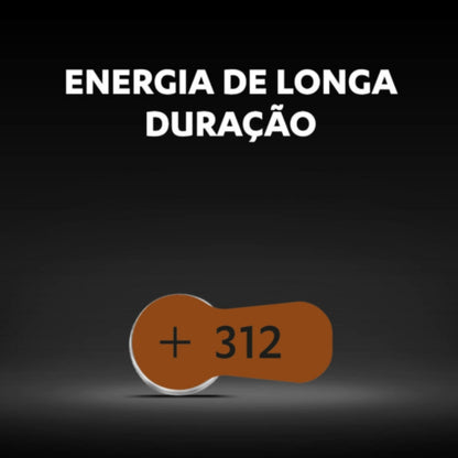 6 Baterias Auditivas 312 Duracell [F108]