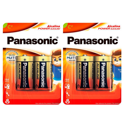 4 Pilhas Alcalinas C Panasonic (2  Cart)
