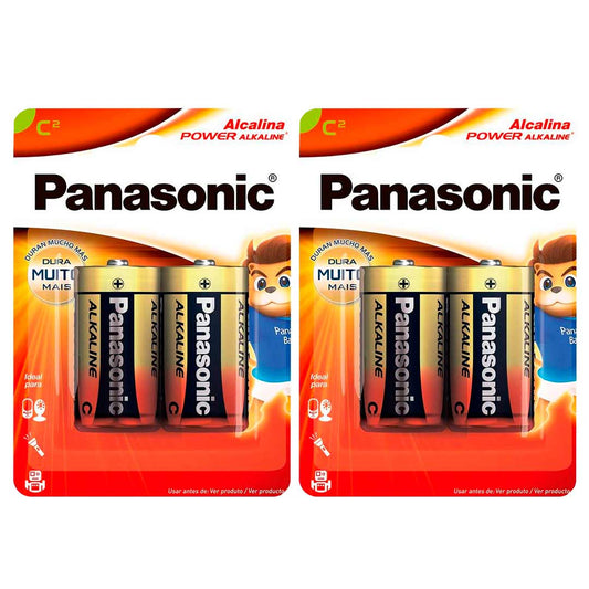 4 Pilhas Alcalinas C Panasonic (2  Cart)