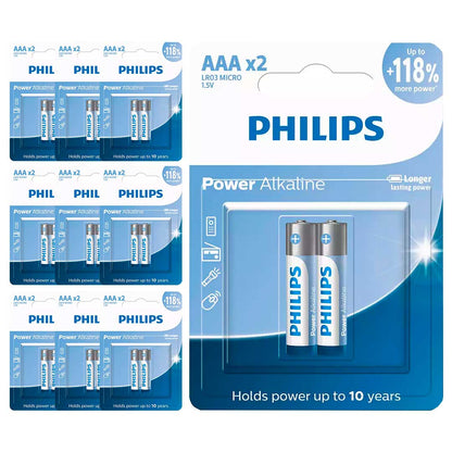 20 Pilhas Alcalinas AAA Philips  (10  Cart)