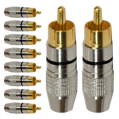 Conector Linha Rca Macho Profissional Preto Storm 10 Unidades [F108]