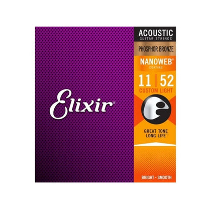 Cordas 011 Custom Light Phosphor Violão Aço Elixir [F108]