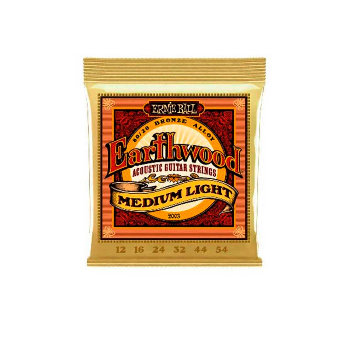 Encordoamento P/violão Aço Earthwood Media Leve 80/20 Bronze Ernie Ball 012"-054" P02003 [F108]