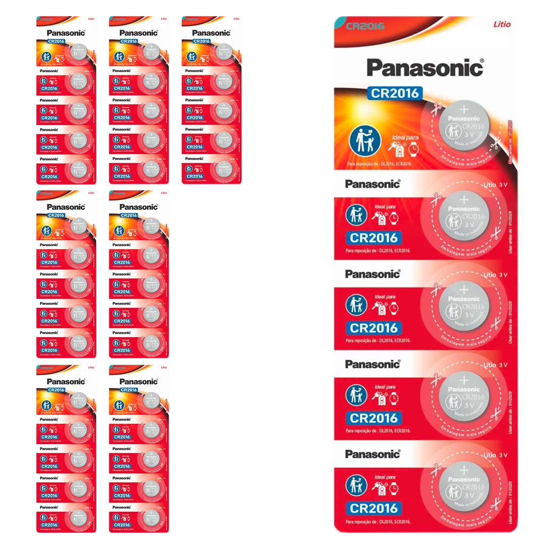 40 Baterias Cr2016 Panasonic (8 Cart)