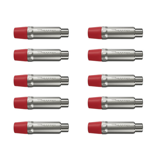 Plug Rca Femea Nickel Vermelho 10 Un Wireconex [F108]