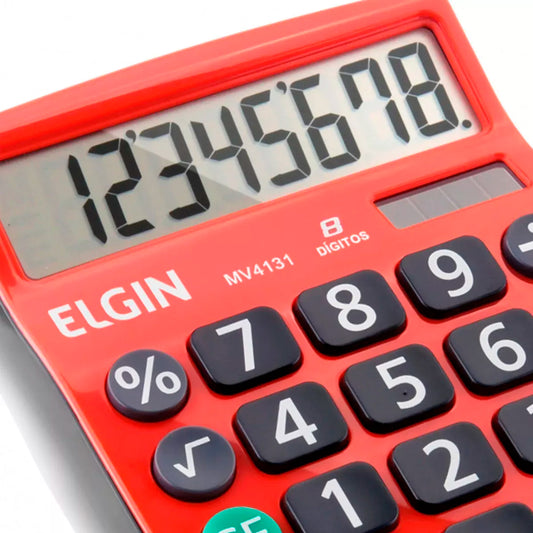 Calculadora Mesa Visor 8 Dig. Vermelha Mv-4131 Elgin [F108]