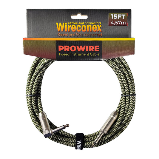 Cabo P10 Prowire Em L Tweed Dourado/verde 6,10m Wireconex [F108]