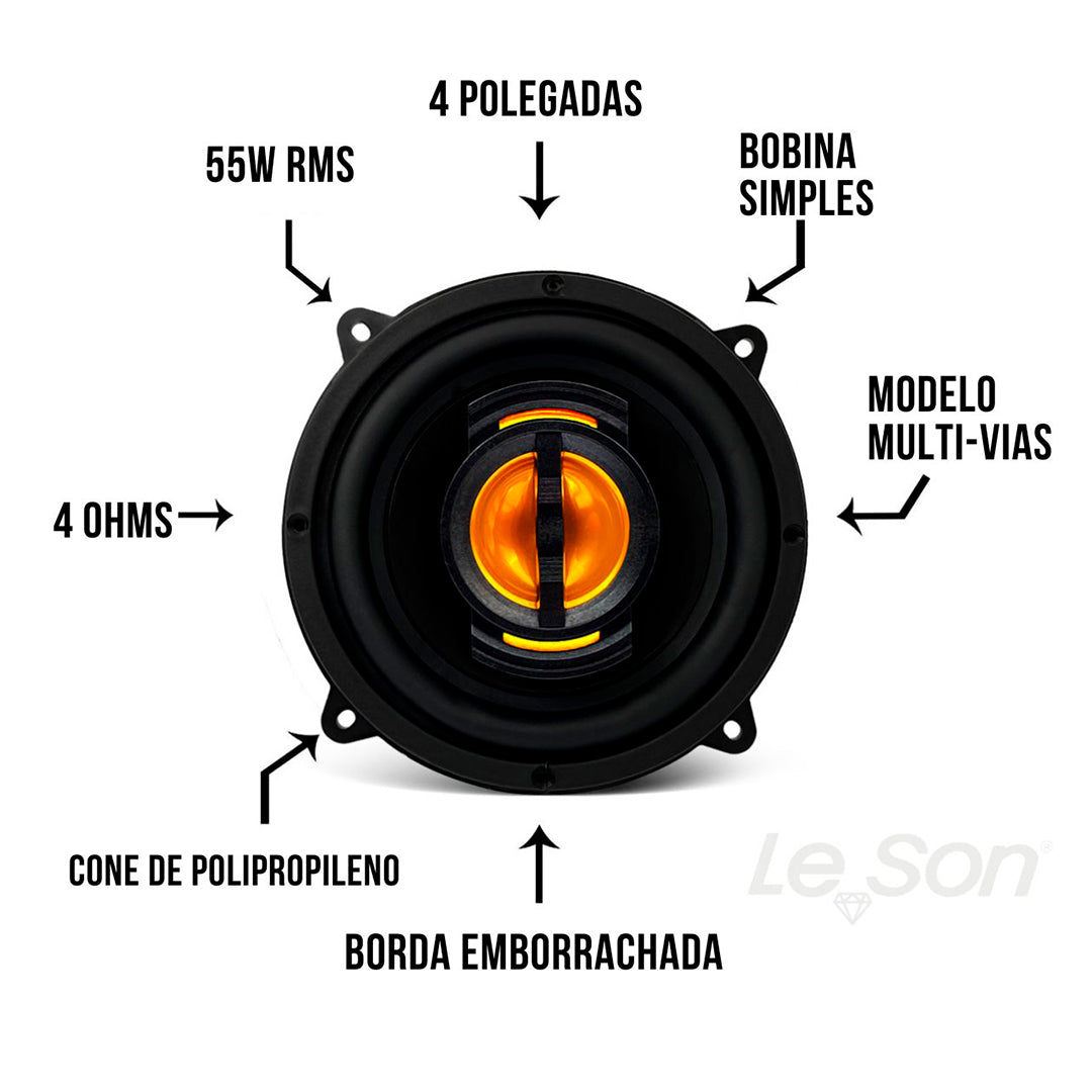 Kit Falante Jb4 Flex 4 Pol 11ow 4r Preto Leson [F108]