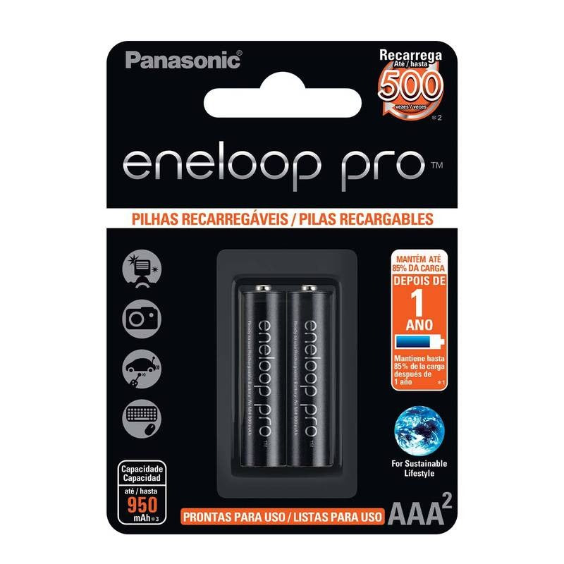 Pilha Recarregável Eneloop Pro Aaa2 Panasonic 02 Unidades [F108]