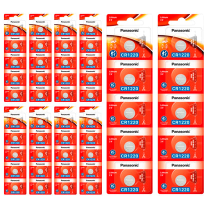 50 Baterias CR1220 Panasonic (10 cartelas)