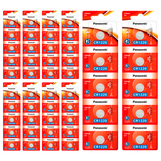 50 Baterias CR1220 Panasonic (10 cartelas)