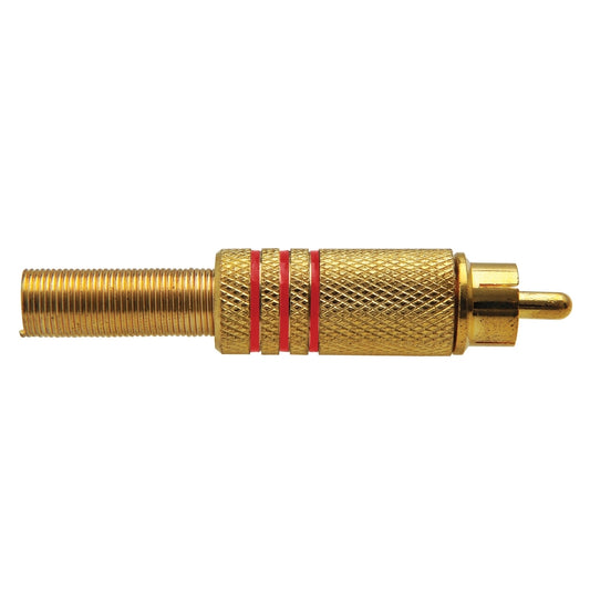 Conector Linha Rca Macho Metal Gold Vermelho Storm  10 Unidades [F108]