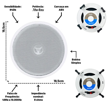 Kit Arandela Coaxial 6p 70w 8r Redonda Br Leson [F108]