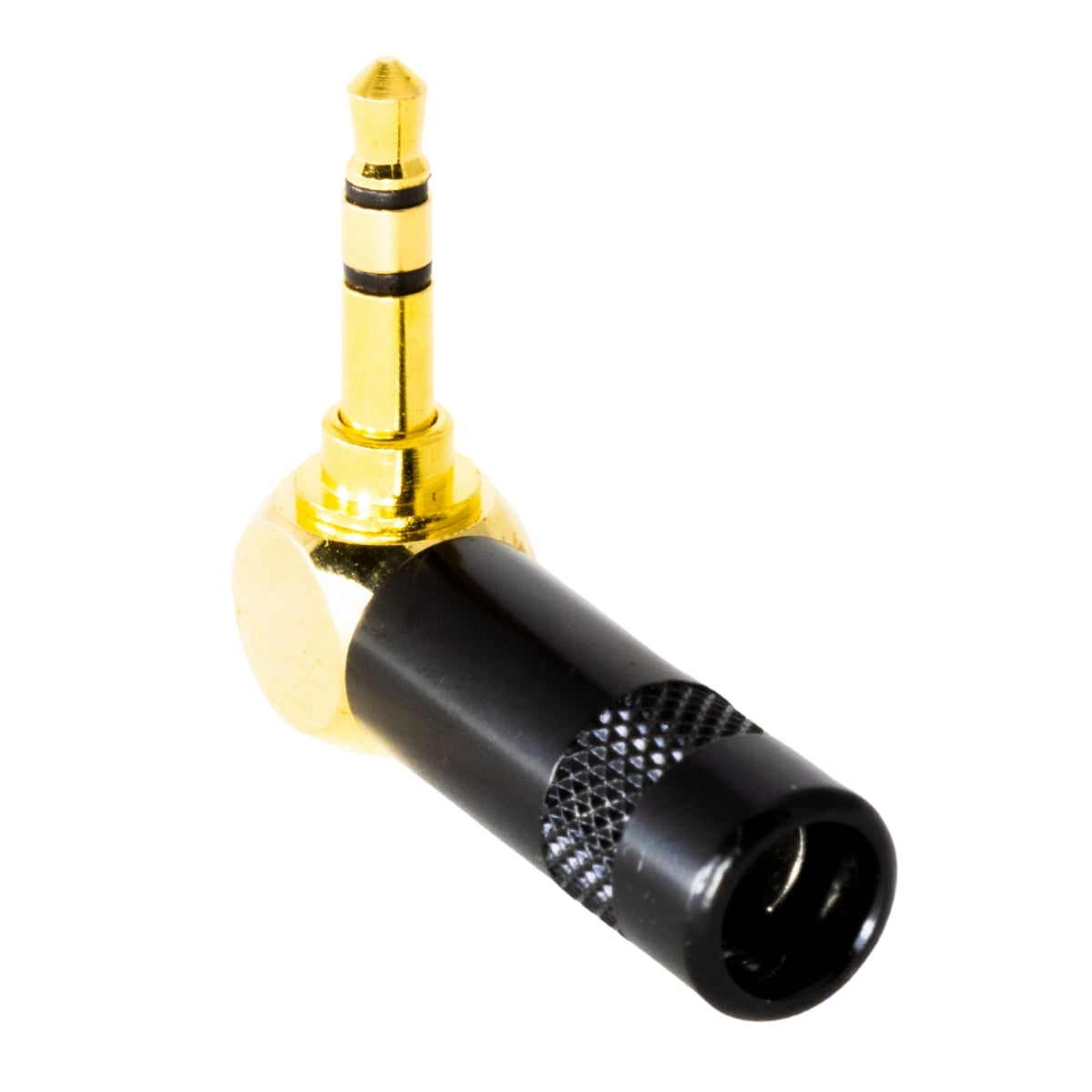 Conector P2 Stereo 90 Graus Preto Metal Gold Storm 10 Unidades [F108]