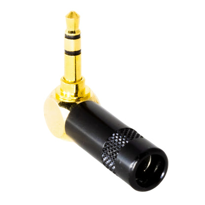 Conector P2 Stereo 90 Graus Preto Metal Gold Storm 10 Unidades [F108]