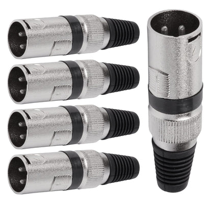 Conector Xlr Macho Linha Preto Metalico Storm  05 Unidades [F108]