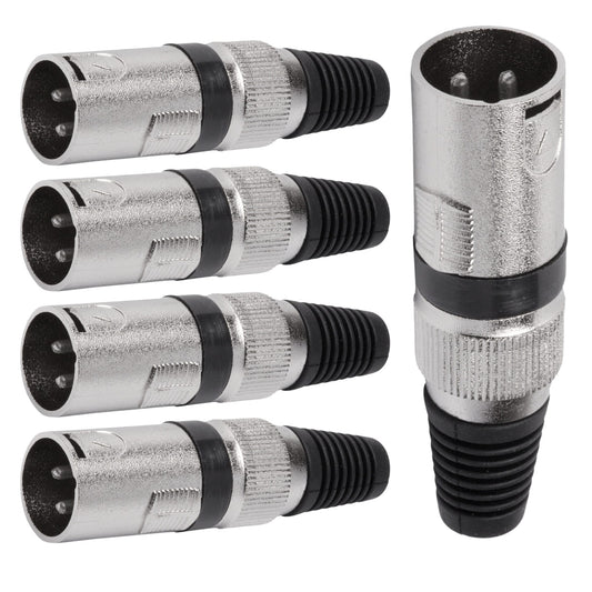 Conector Xlr Macho Linha Preto Metalico Storm  05 Unidades [F108]
