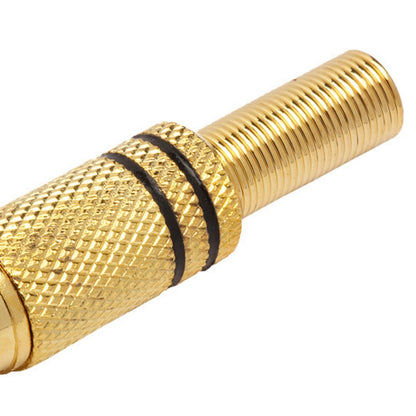 Conector Linha Rca Macho Metal Gold Preto Storm 10 Unidades [F108]