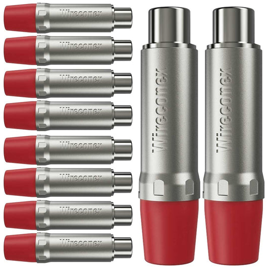 Plug Rca Femea Nickel Vermelho 10 Un Wireconex [F108]