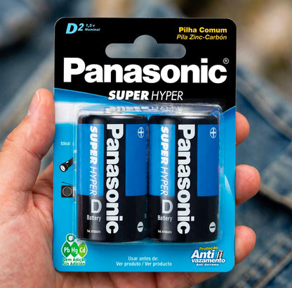 18 Pilhas Comum D Panasonic (9 Cart)