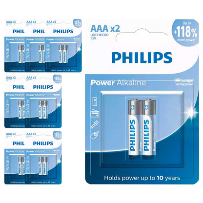 16 Pilhas Alcalinas AAA Philips  (8  Cart)