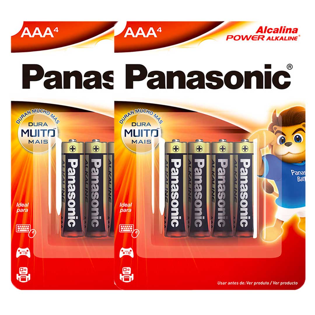 8 Pilhas Alcalinas Aaa Panasonic (2 Cart)