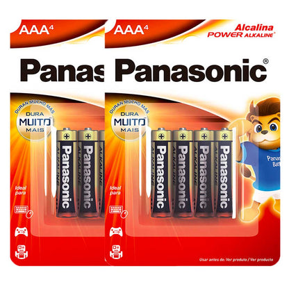 8 Pilhas Alcalinas Aaa Panasonic (2 Cart)