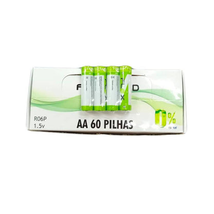 Caixa De Pilhas Aa Zinco 60 Unidades Flex Fx- Aaz60 [F108]
