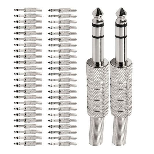 Conector P10 Macho Linha Stereo Niquel Com Mola Storm 50 Unidades [F108]