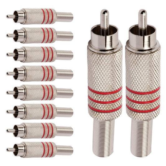 Conector Linha Rca Macho Metal Niquel Vermelho Storm 10 Unidades [F108]