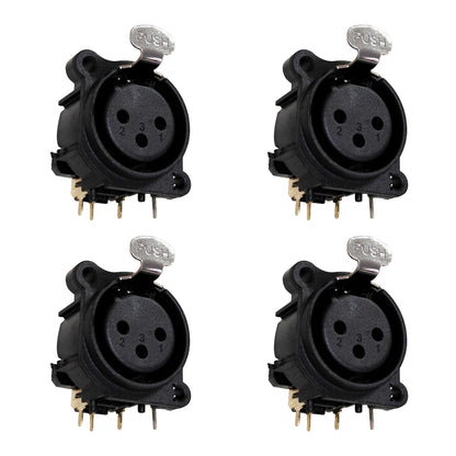 Kit 04 Conectores Xlr Femea P/ Pci 3 Polos Wc 4046 Wireconex [F108]