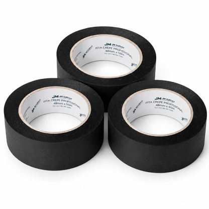 KIT COM 3 FITAS CREPE PRETAS 48MM X 50M