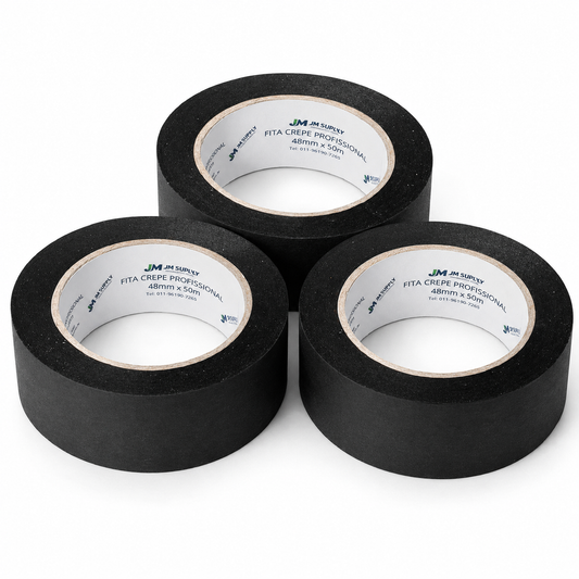 KIT COM 3 FITAS CREPE PRETAS 48MM X 50M