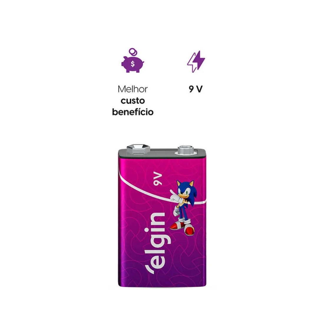 Bateria Recarregável 9v Elgin Cartela Com 01 Unidade [F108]
