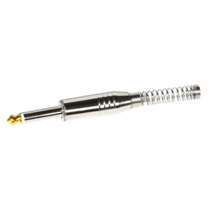 Conector P10 Macho Linha Mono Com Mola Espacada Ponta Gold Baquelite Storm 10 Unidades [F108]