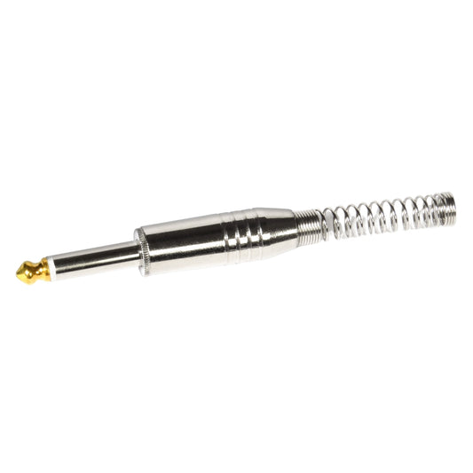 Conector P10 Macho Linha Mono Com Mola Espacada Ponta Gold Baquelite Storm 10 Unidades [F108]