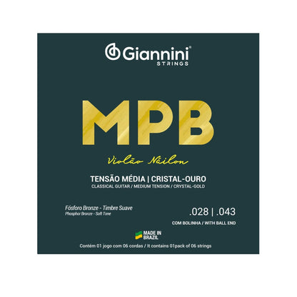 Encordoamento Giannini P/violão Nylon Cristal/ouro C/bolinha Genwg [F108]