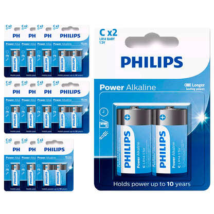 24 Pilhas Alcalinas C Philips (12  Cart)