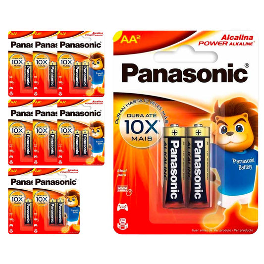 18 Pilhas Alcalinas Aa Panasonic (9 Cart)