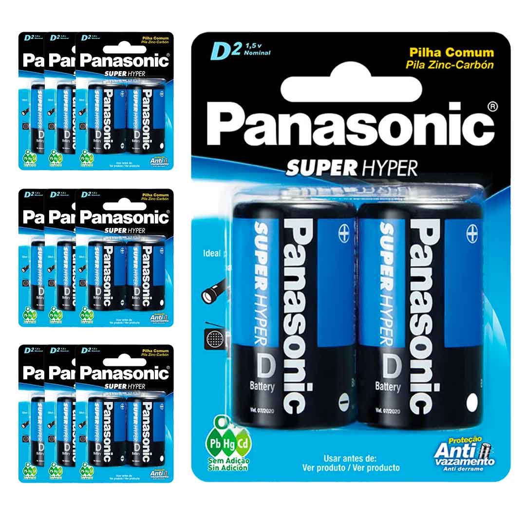 20 Pilhas Comum D Panasonic (10 Cart)