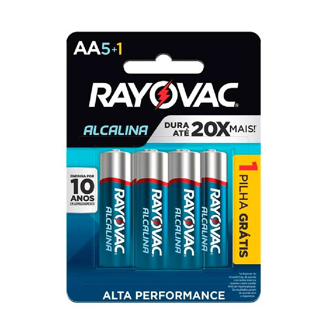 Pilha Alcalina Aa6 Rayovac Cartela Com 06 Unidades [F108]
