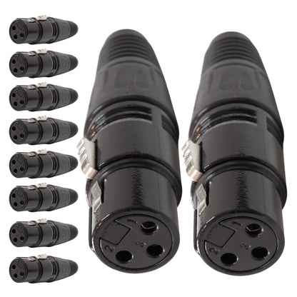 Conector Xlr Fema Linha Corpo Preto Metalico Storm 10 Unidades [F108]