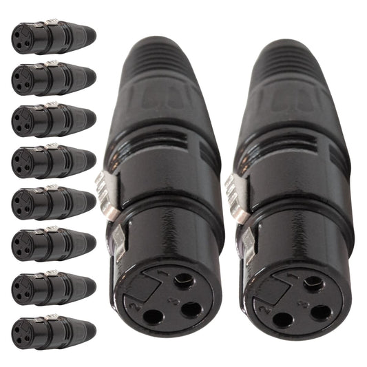 Conector Xlr Fema Linha Corpo Preto Metalico Storm 10 Unidades [F108]