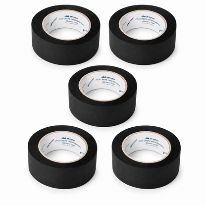 KIT COM 5 FITAS CREPE PRETAS 48MM X 50M