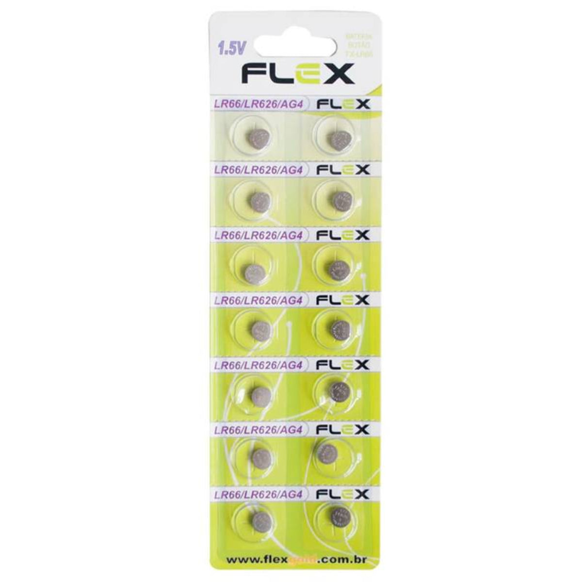 Bateria Botão Lr66 Cartela Com 14 Unidades Flex [F108]