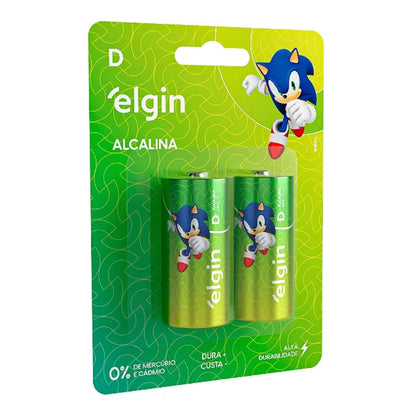 Pilha Alcalina Tipo D Elgin - Cartela Com 02 Unidades [F108]