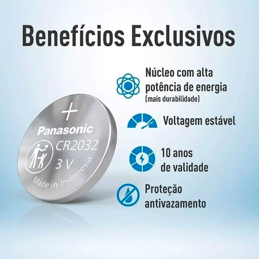 150 Pilhas Baterias Cr2032 3v Panasonic 30 Cartelas