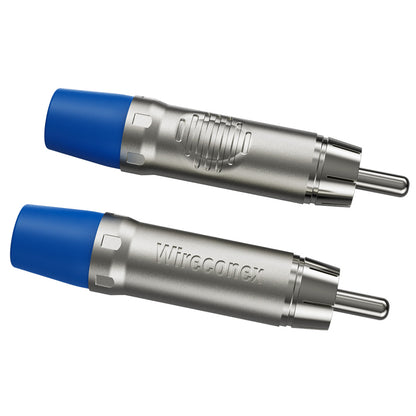Plug Rca Macho Nickel Azul 10 Un Wireconex [F108]