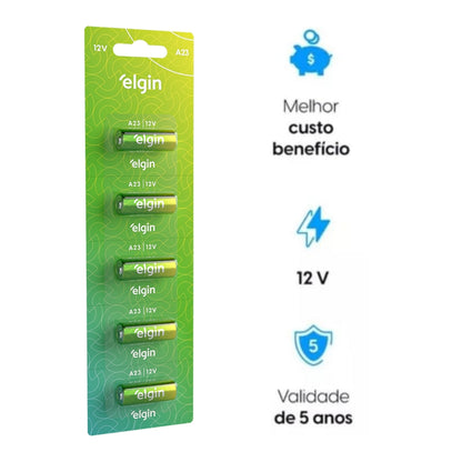 Bateria Alcalina A23 Elgin Cartela Com 05 Unidades [F108]