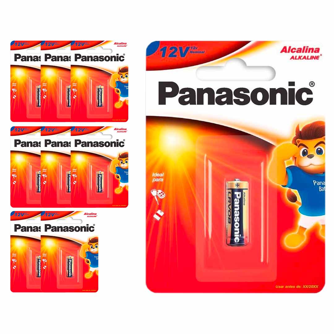 9 Baterias Alcalinas 12v Panasonic Lrv08-1b